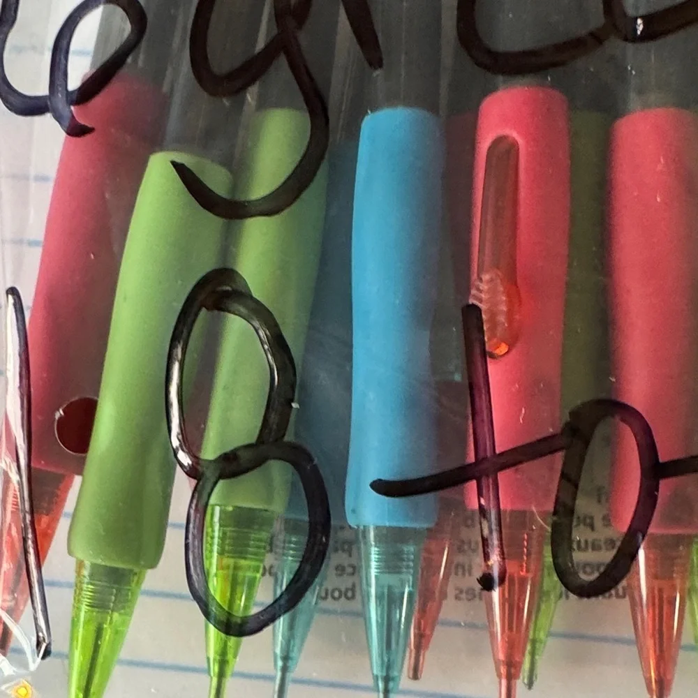 ★ Pack of 6 Blue & Red Gel Pens Smooth Writing School Office Supplies